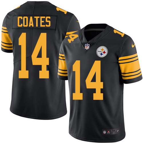 Men's Limited Sammie Coates Nike Jersey Black - #14 Rush NFL Pittsburgh Steelers